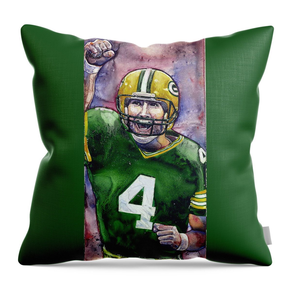Packers Throw Pillow featuring the painting 4 Ever by Amy Stielstra