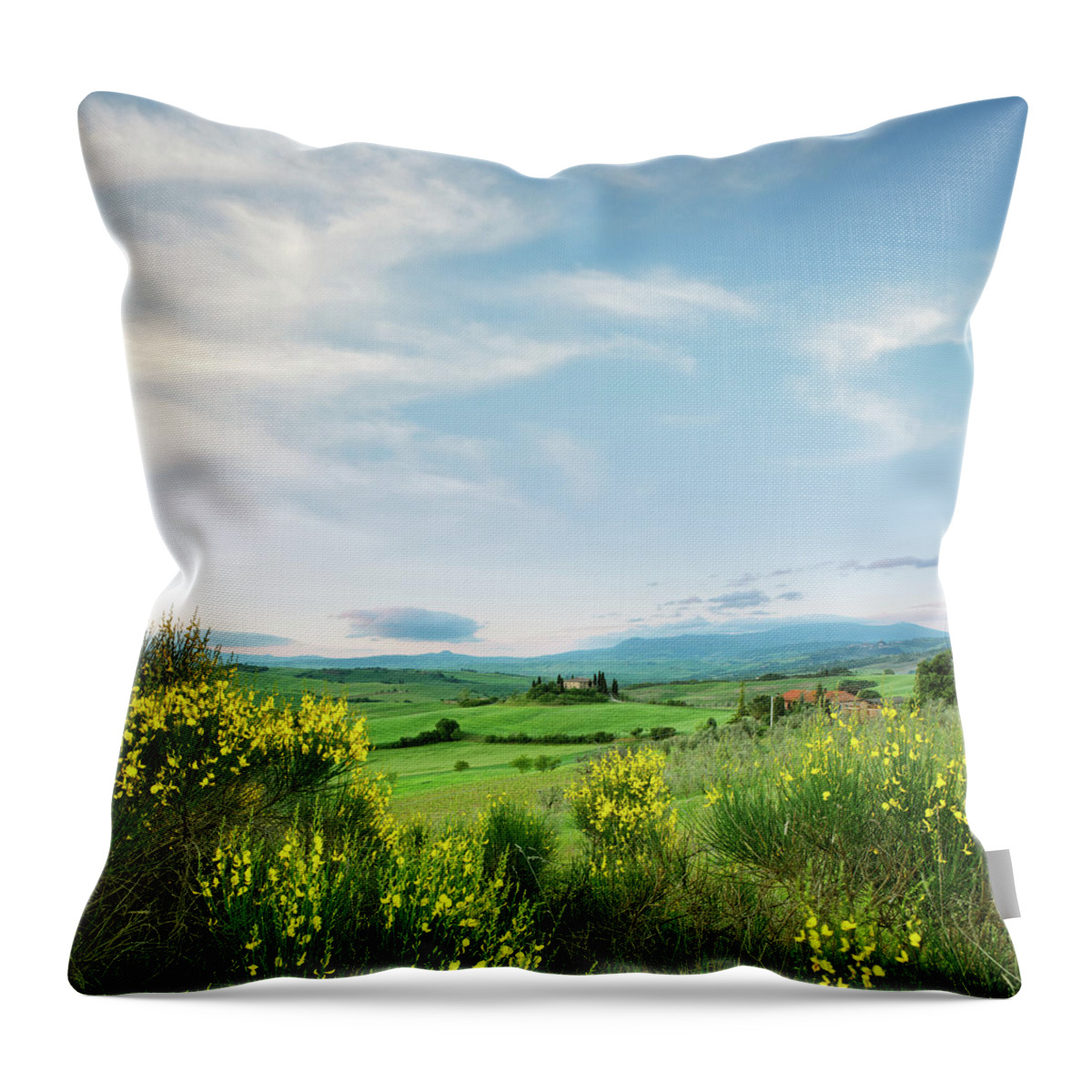 Scenics Throw Pillow featuring the photograph Farm In Tuscany #4 by Mammuth