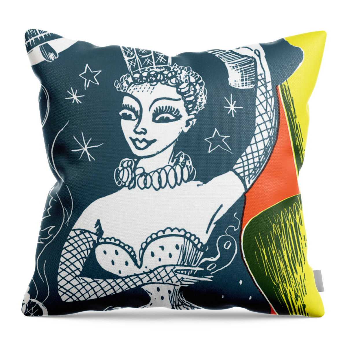 Activity Throw Pillow featuring the drawing Female dancer #4 by CSA Images