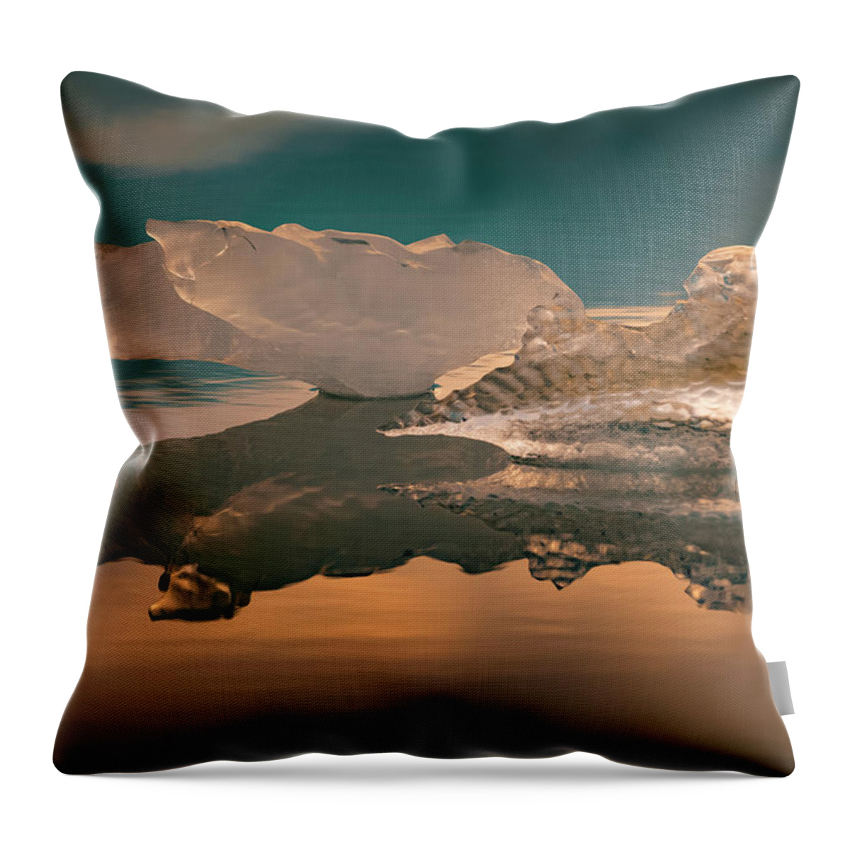 Sunset Throw Pillow featuring the photograph Sunset on Ice #1 by Scott Slone