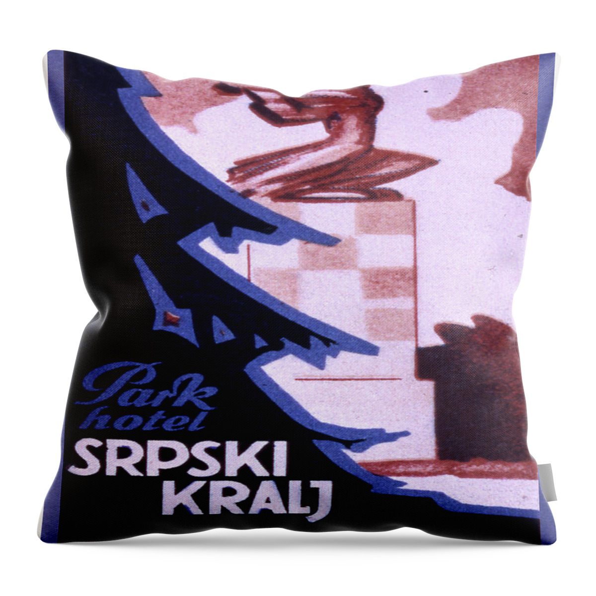 Luggage Throw Pillow featuring the painting Park Hotel #4 by Unknown
