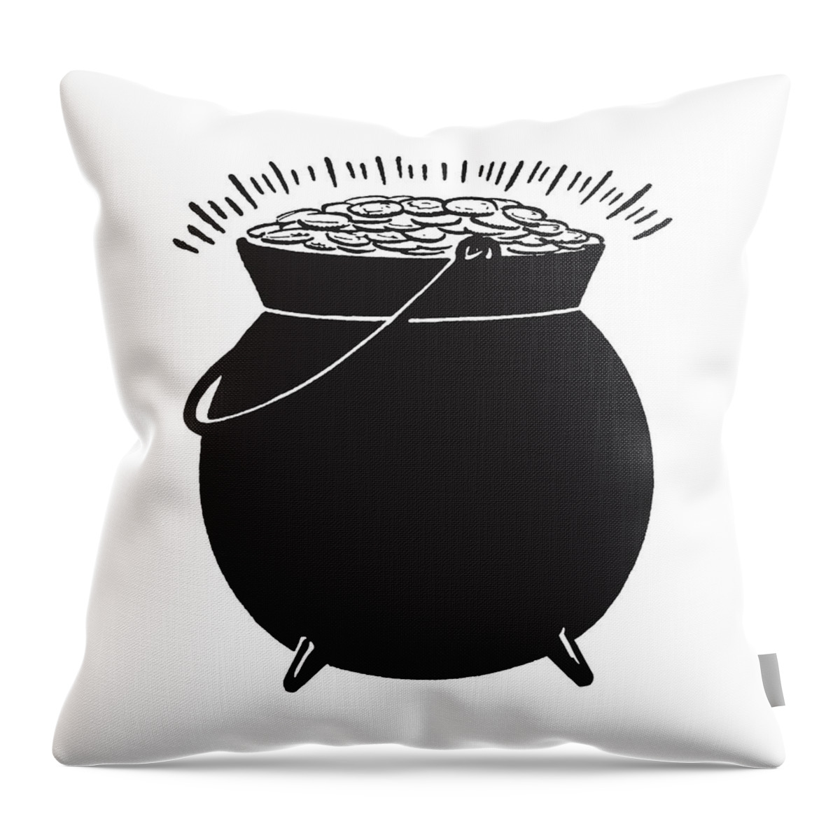 Archive Throw Pillow featuring the drawing Pot of Gold #4 by CSA Images
