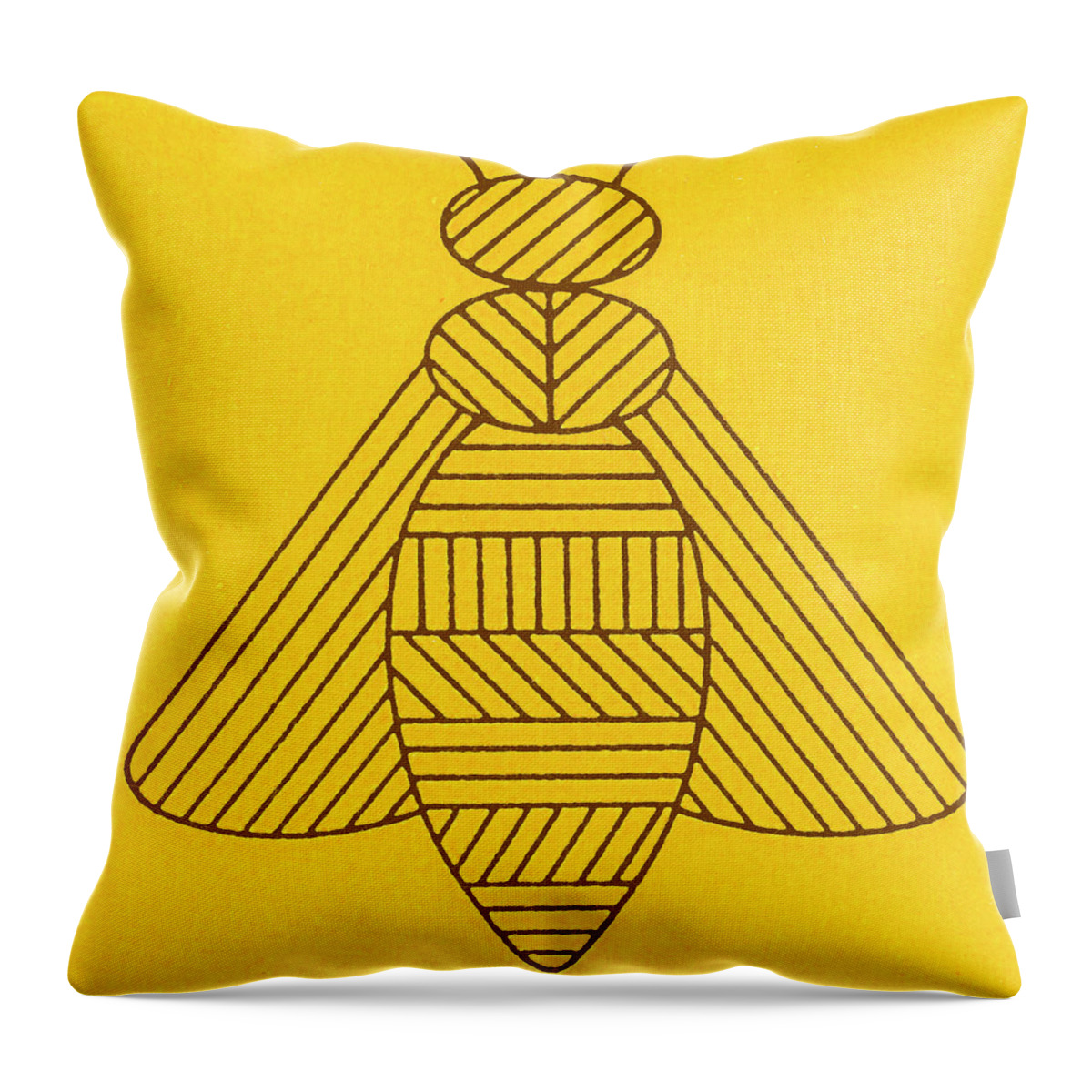 Animal Throw Pillow featuring the drawing Stylized Bee #4 by CSA Images