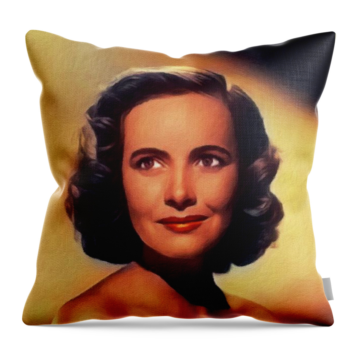 Teresa Throw Pillow featuring the painting Teresa Wright, Vintage Actress #4 by Esoterica Art Agency