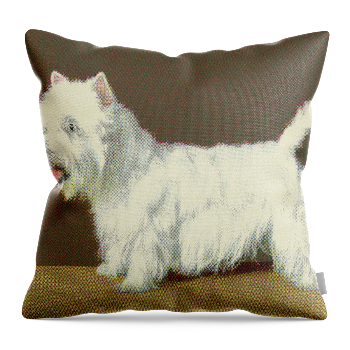 Animal Throw Pillow featuring the drawing Terrier #4 by CSA Images