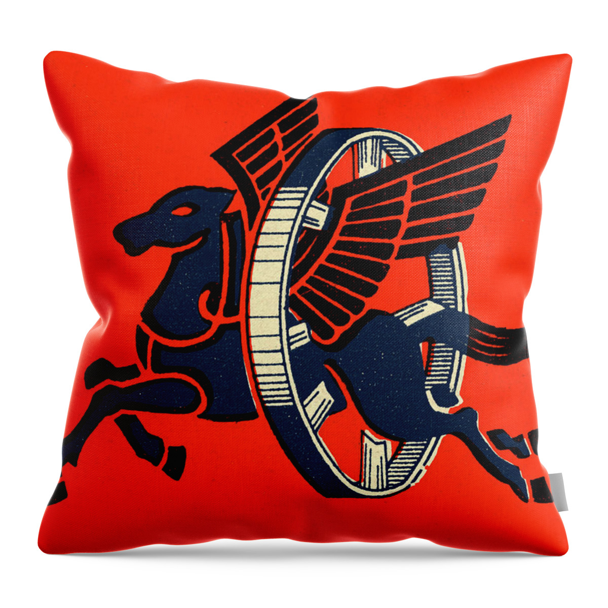 Animal Throw Pillow featuring the drawing Winged Horse #4 by CSA Images