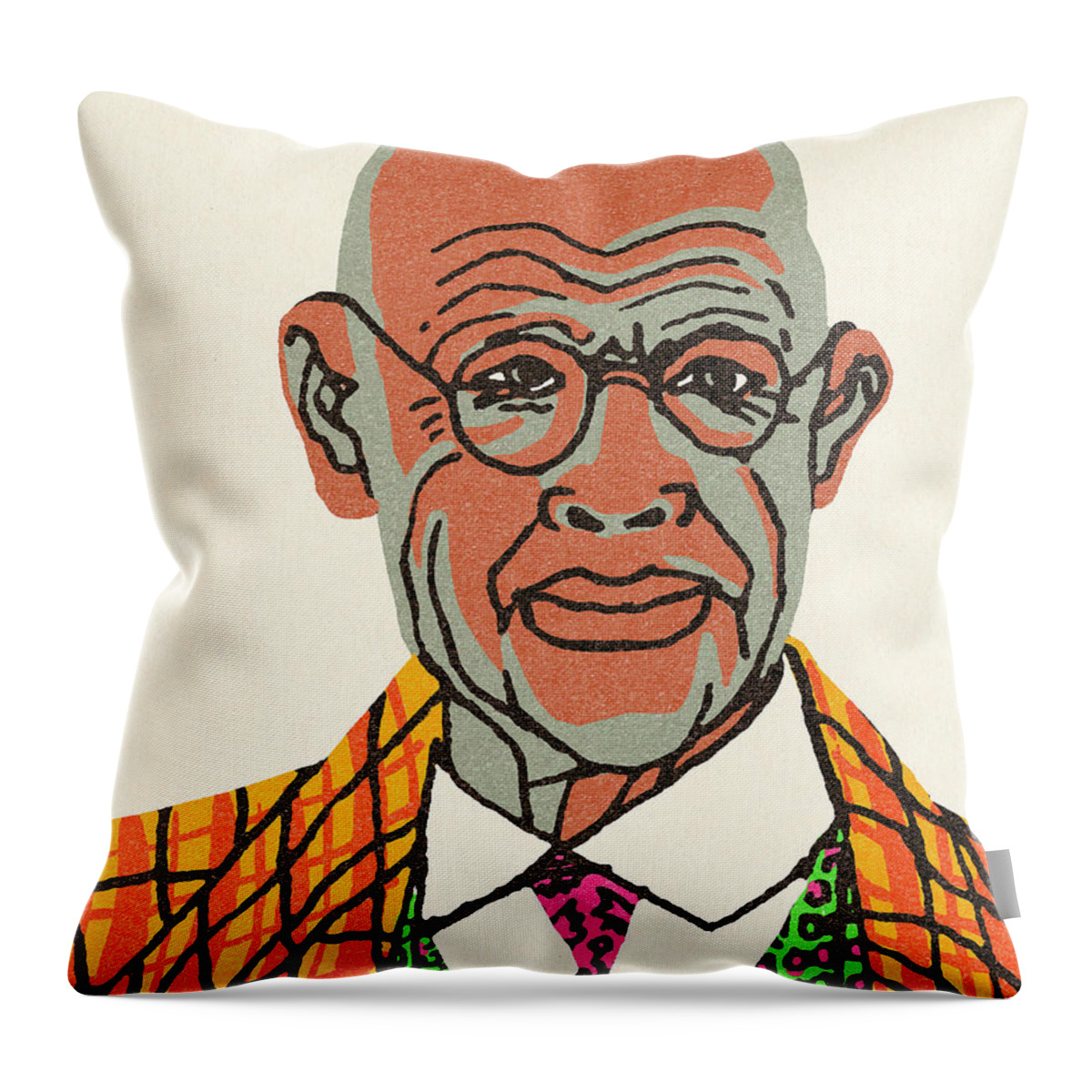 Accessories Throw Pillow featuring the drawing Portrait of a Man #42 by CSA Images