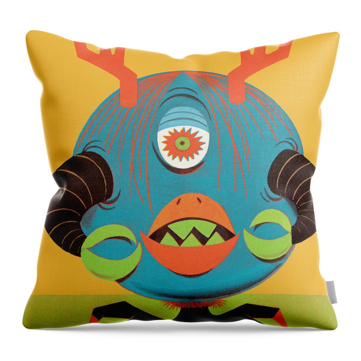 Animal Throw Pillow featuring the drawing Monster #43 by CSA Images