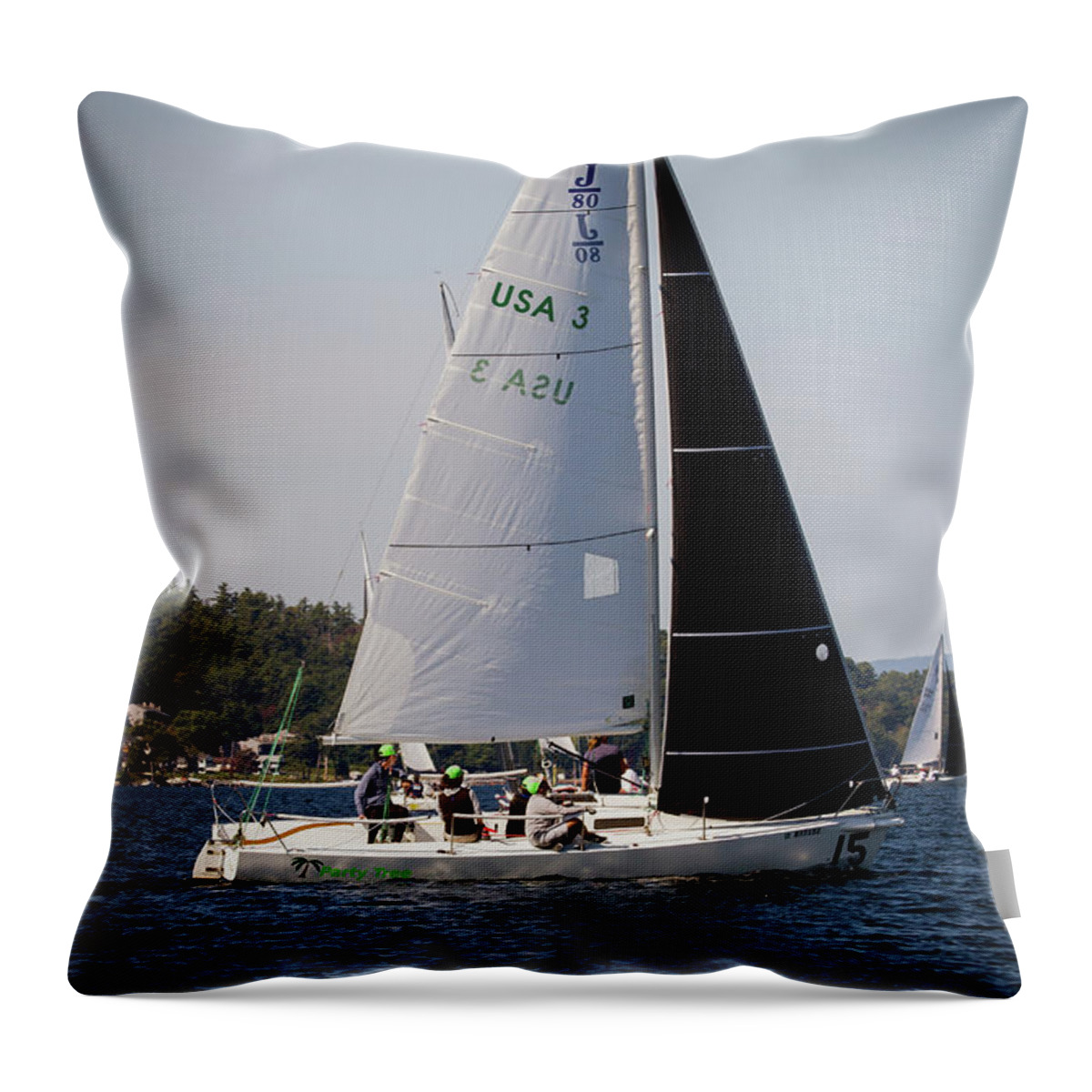 Sailing Throw Pillow featuring the photograph 2019 J80 North American Championships #44 by Benjamin Dahl