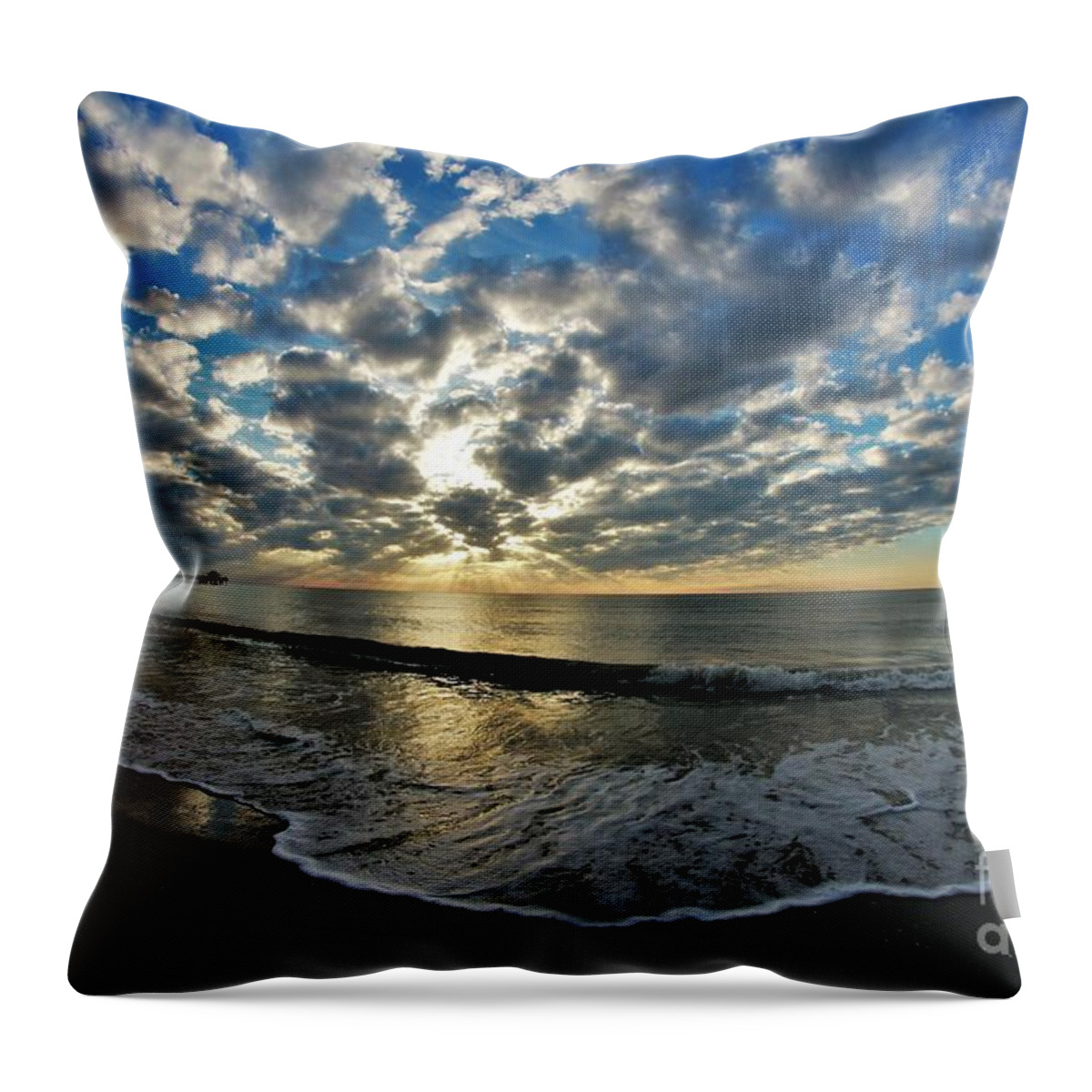 Naples Throw Pillow featuring the photograph Naples Beach #44 by Donn Ingemie