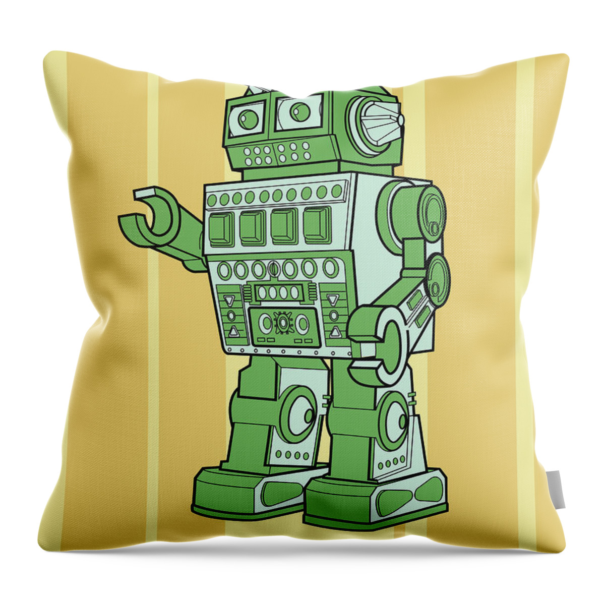 Ai Throw Pillow featuring the drawing Robot #46 by CSA Images