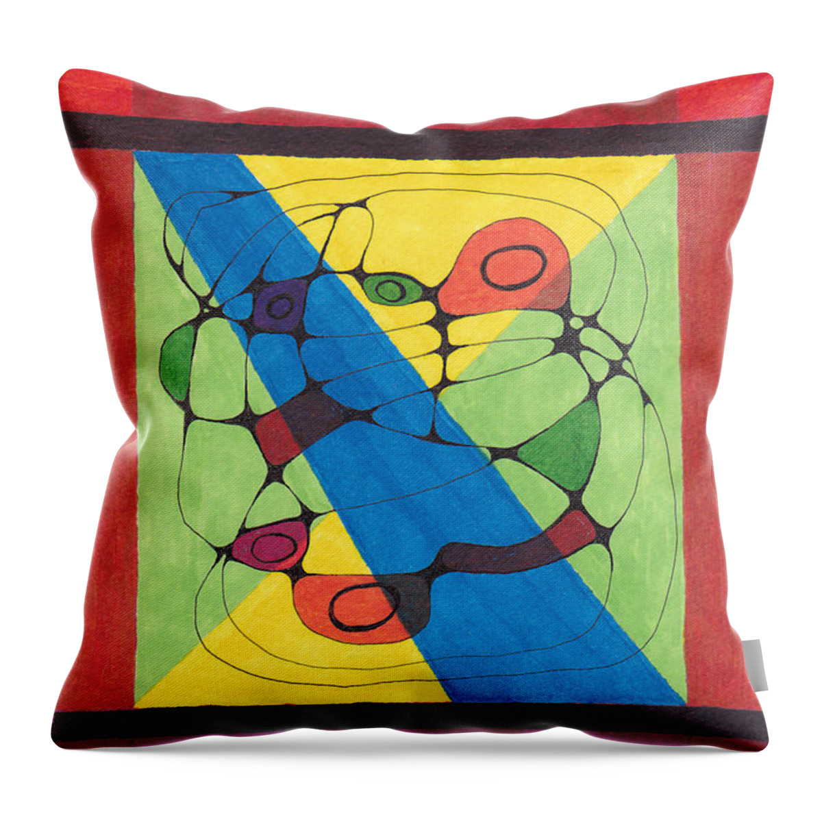 Lew Hagood Throw Pillow featuring the mixed media 46.AB.1 Abstract by Lew Hagood