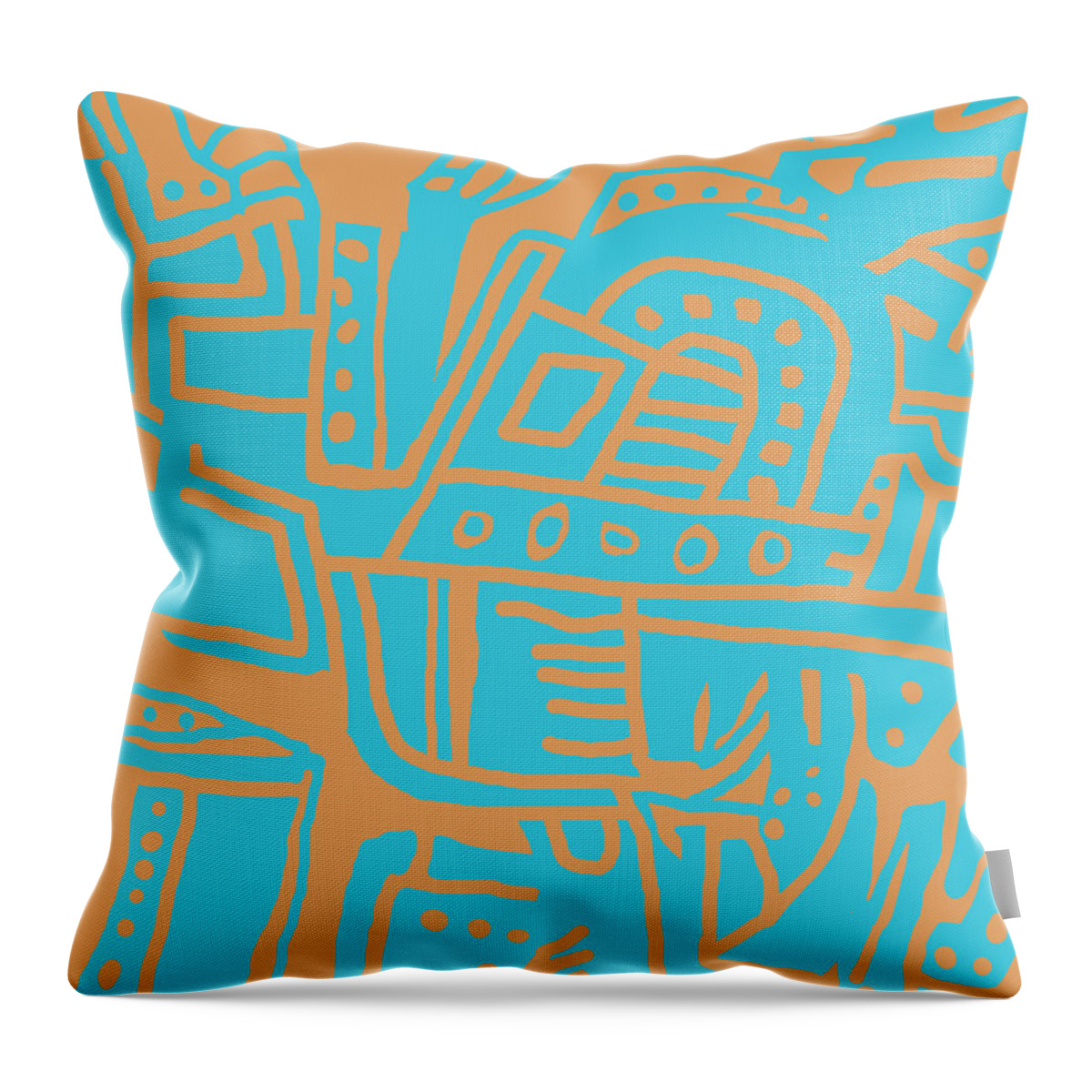 Abstract Throw Pillow featuring the drawing Abstract Pattern #5 by CSA Images