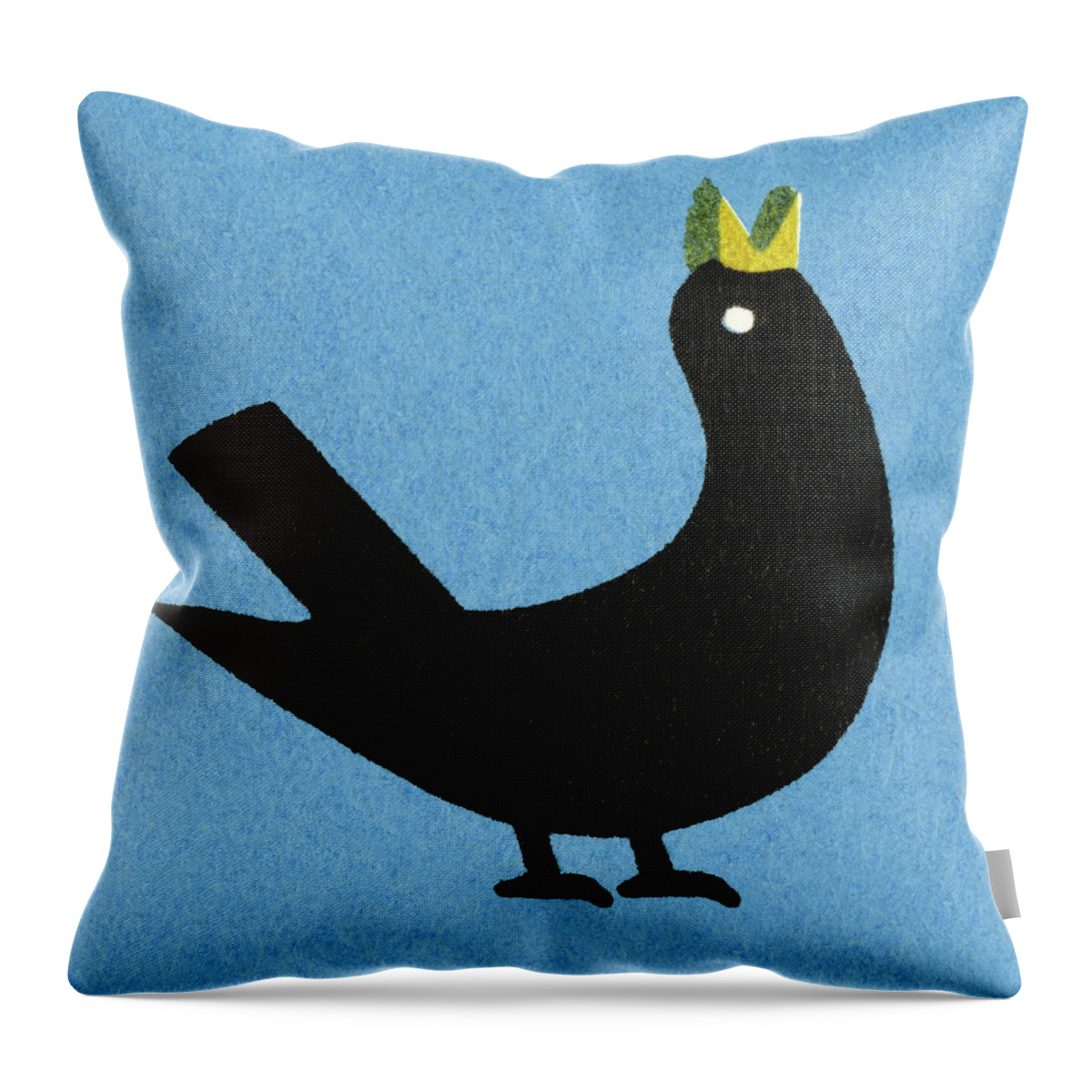 Animal Throw Pillow featuring the drawing Black Bird #5 by CSA Images