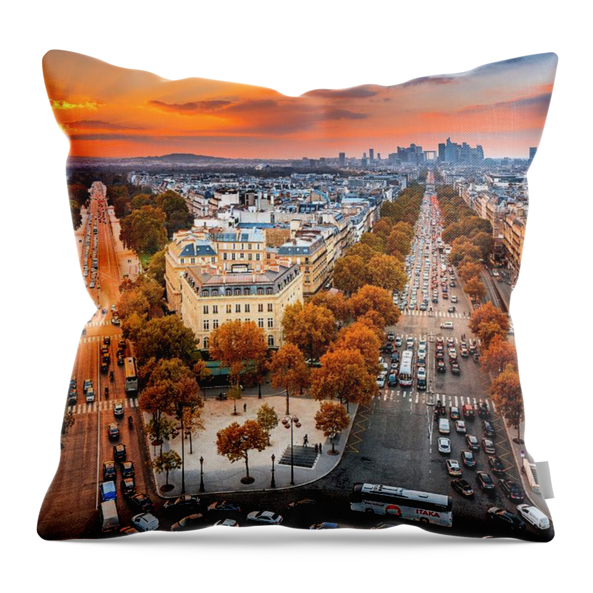 Estock Throw Pillow featuring the digital art City Of Paris #5 by Antonino Bartuccio