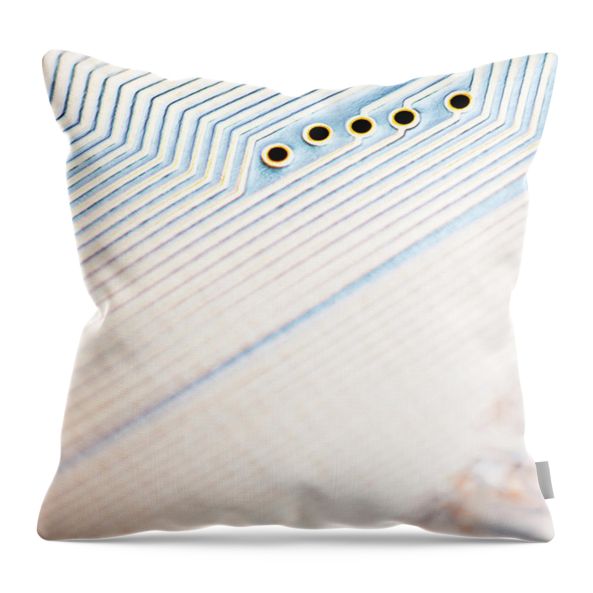 Electrical Component Throw Pillow featuring the photograph Close-up Of A Circuit Board #5 by Nicholas Rigg