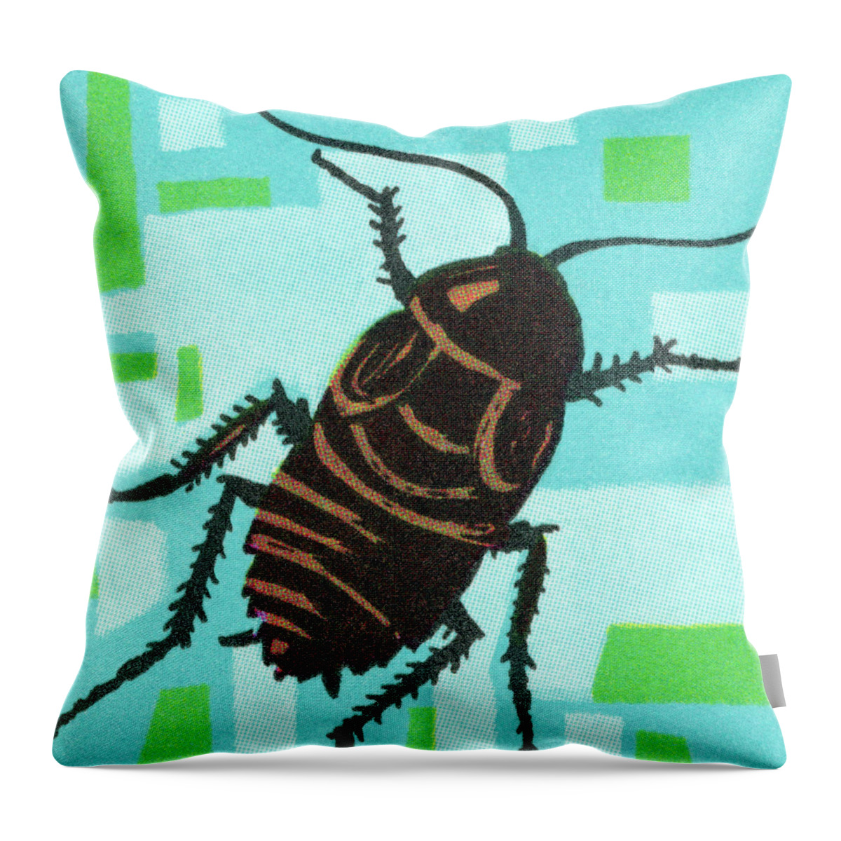 Animal Throw Pillow featuring the drawing Cockroach #5 by CSA Images