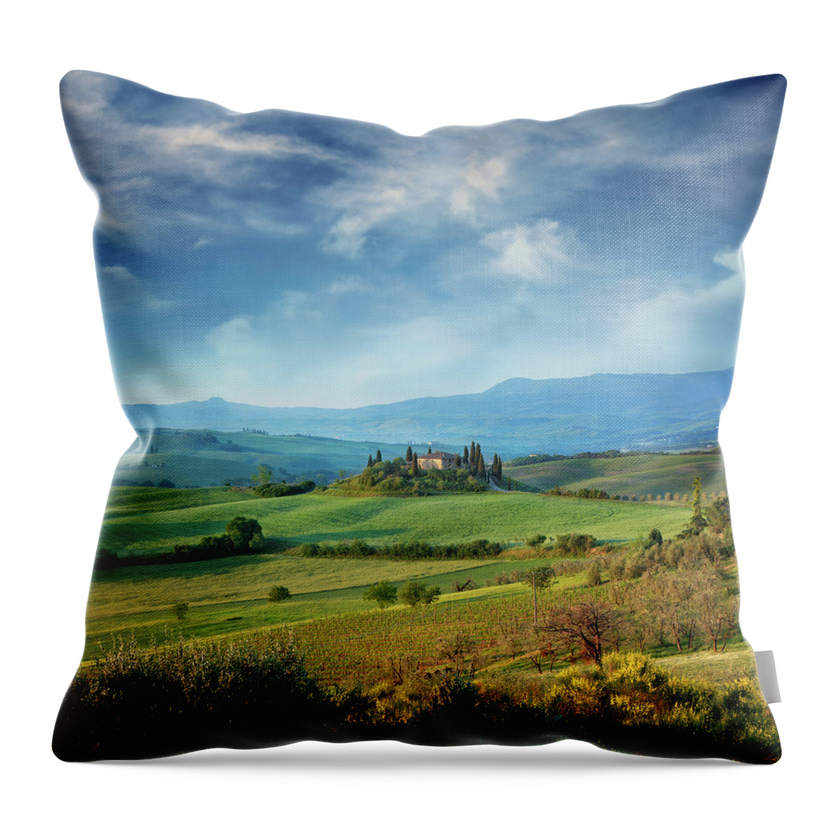 Scenics Throw Pillow featuring the photograph Farm In Tuscany #5 by Mammuth