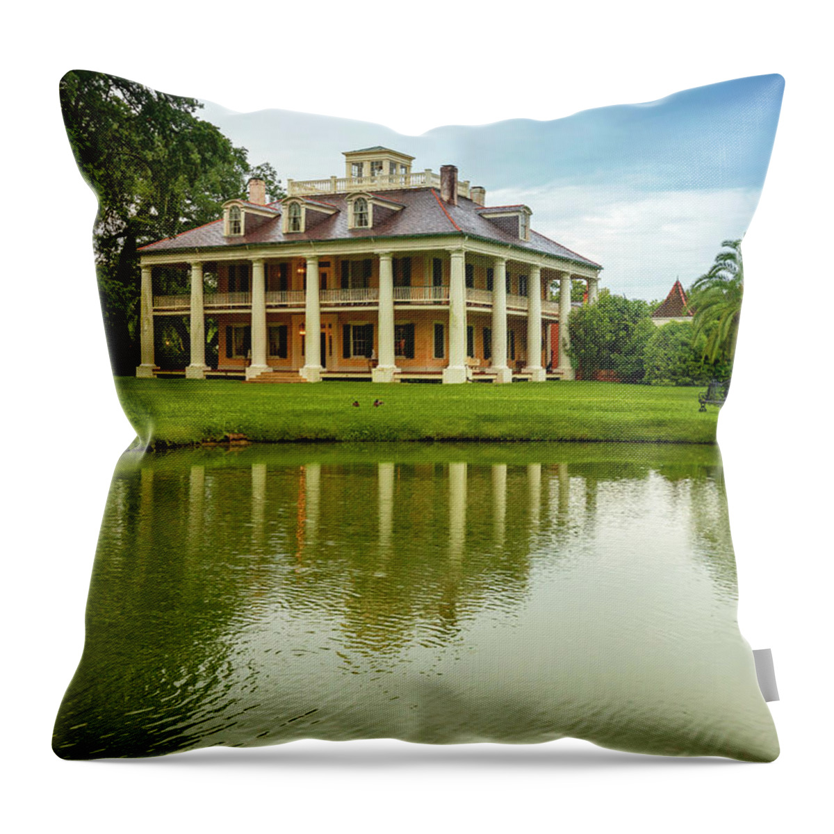 Estock Throw Pillow featuring the digital art Houmas House, Darrow, Louisiana #5 by Claudia Uripos