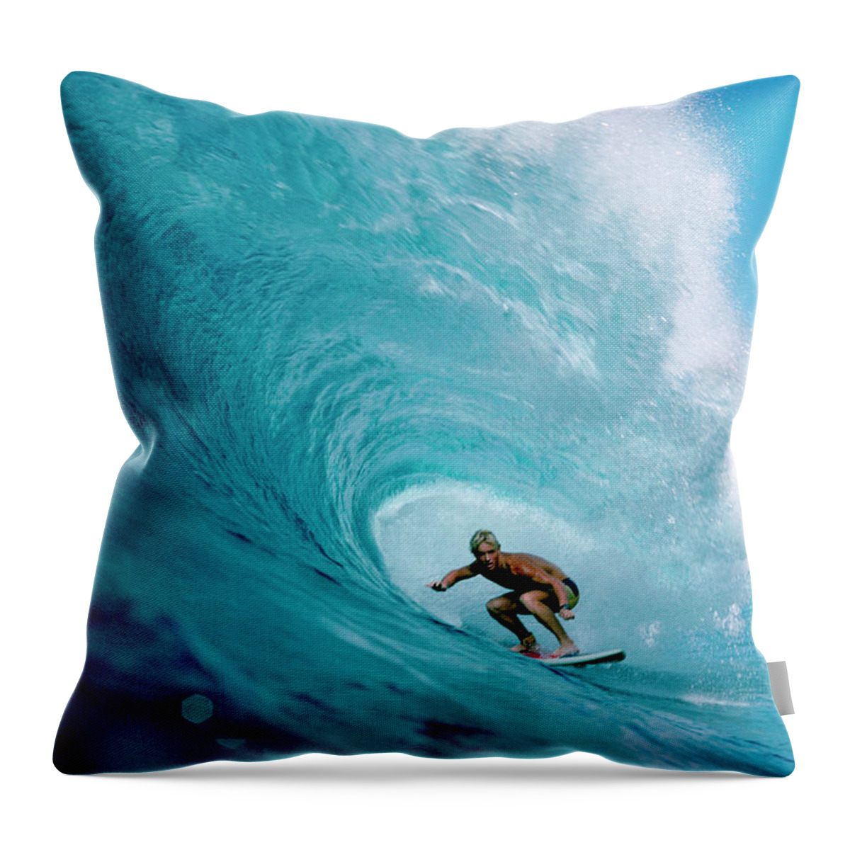 Photography Throw Pillow featuring the photograph Man Surfing In The Sea #5 by Panoramic Images