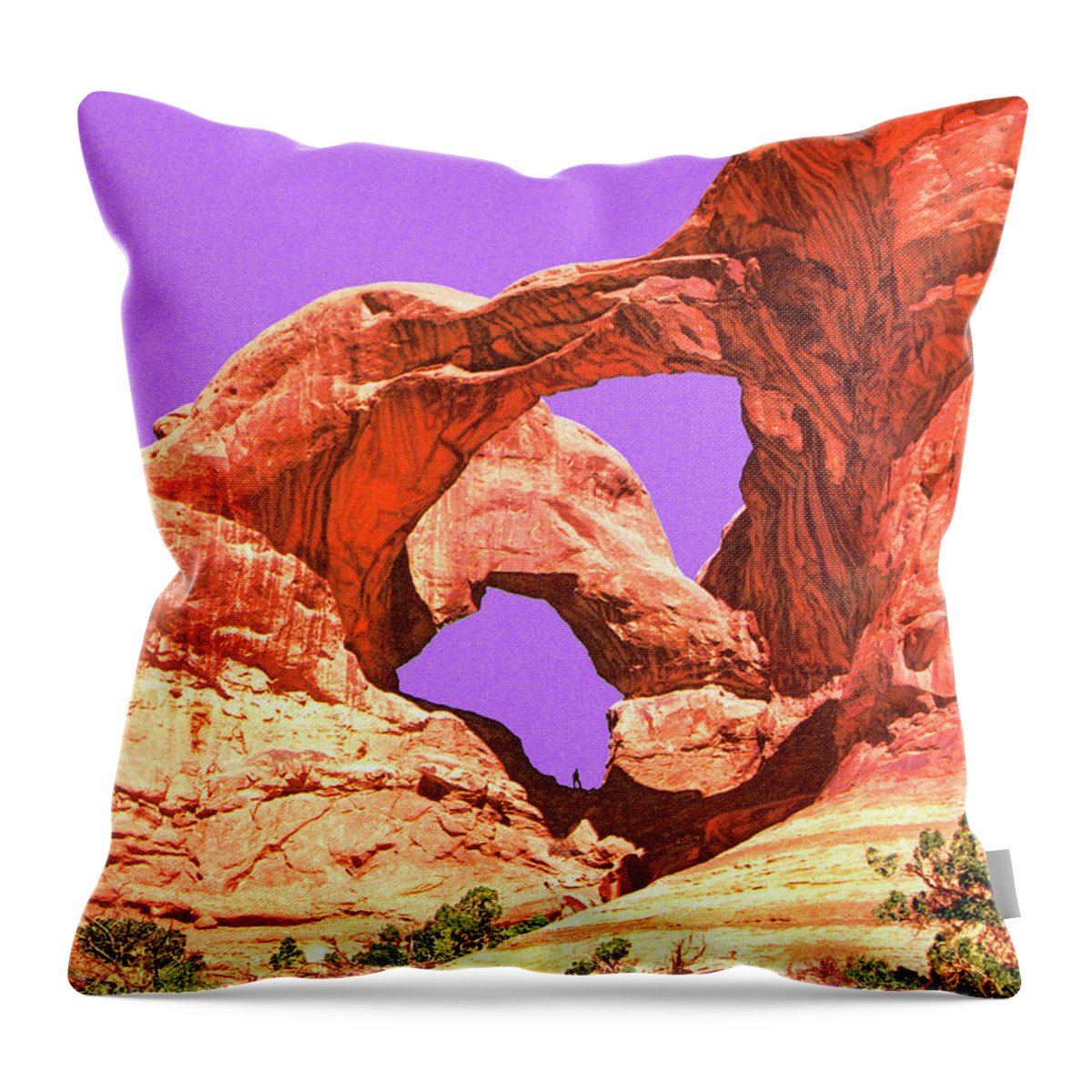 Arch Throw Pillow featuring the drawing Rock Formation Landscape #5 by CSA Images
