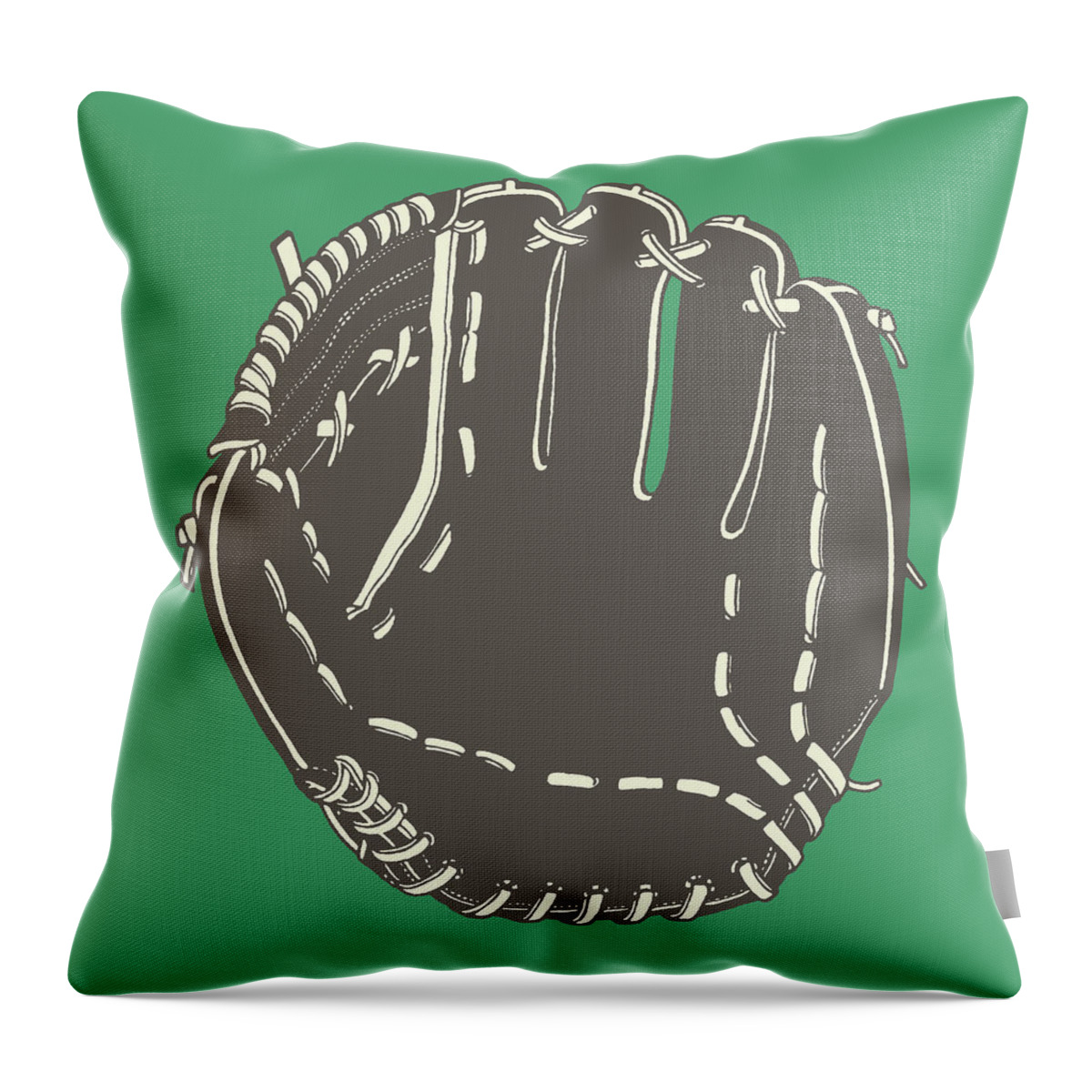 American Pastime Throw Pillow featuring the drawing Single baseball glove #5 by CSA Images