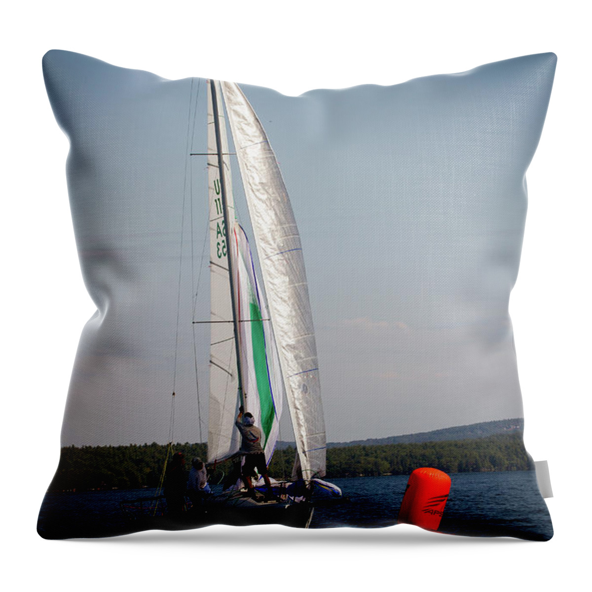 Sailing Throw Pillow featuring the photograph 2019 J80 North American Championships #51 by Benjamin Dahl