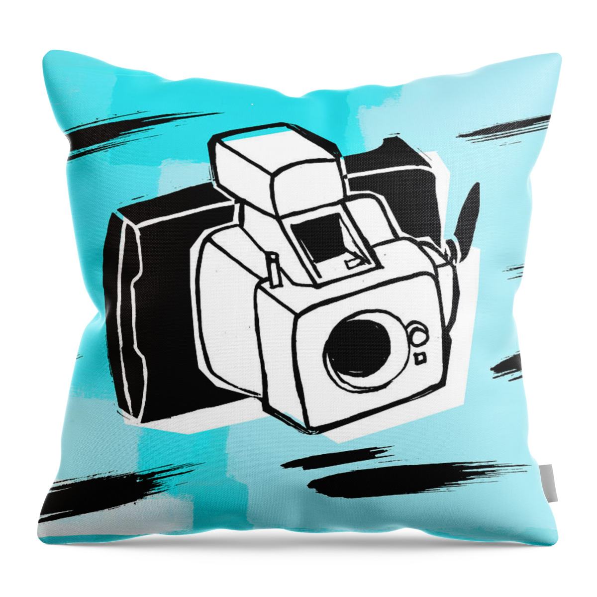 Camera Throw Pillow featuring the drawing Camera #52 by CSA Images