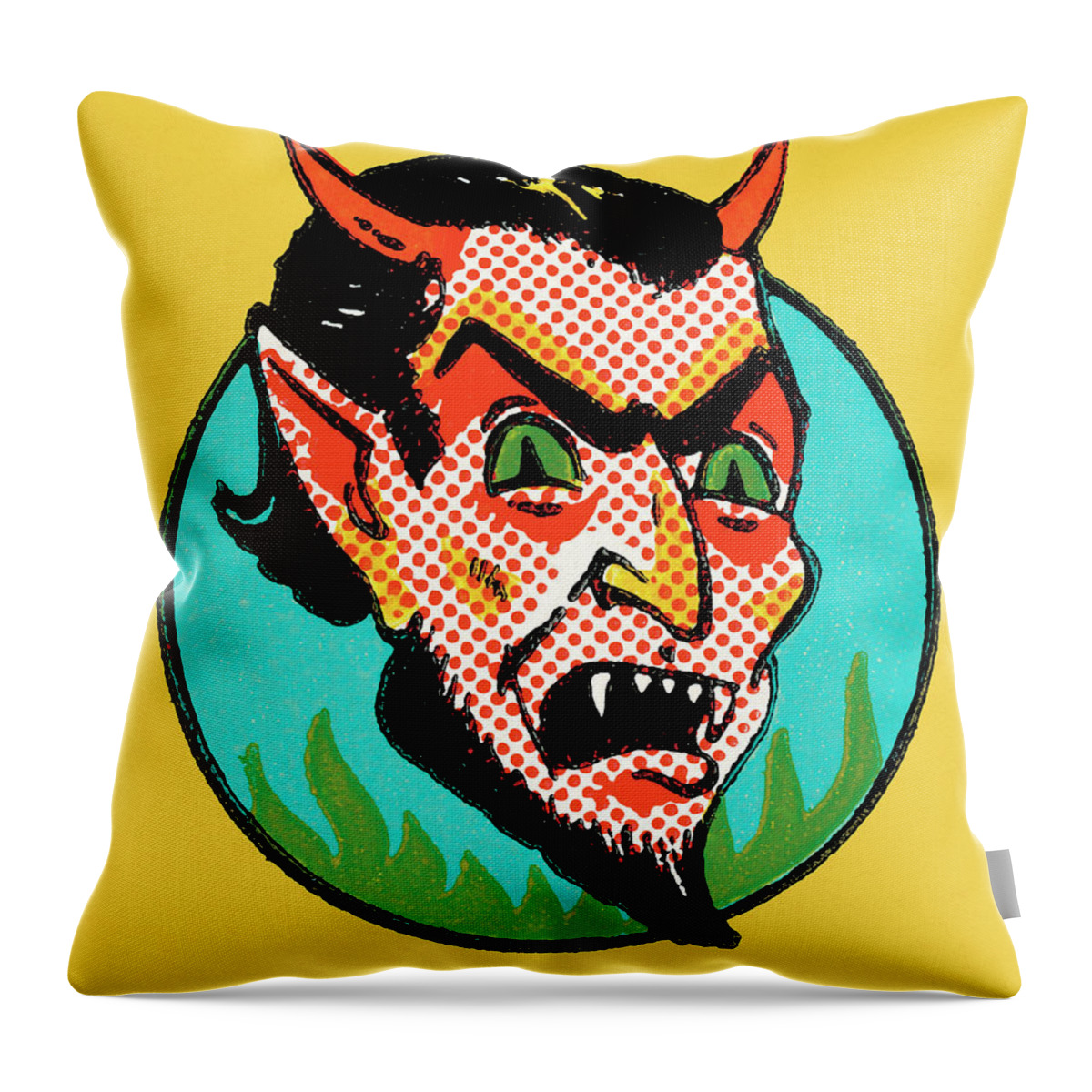Afraid Throw Pillow featuring the drawing Monster #53 by CSA Images