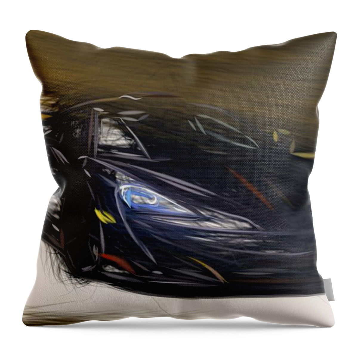 Mclaren Throw Pillow featuring the digital art McLaren 600LT Drawing #7 by CarsToon Concept