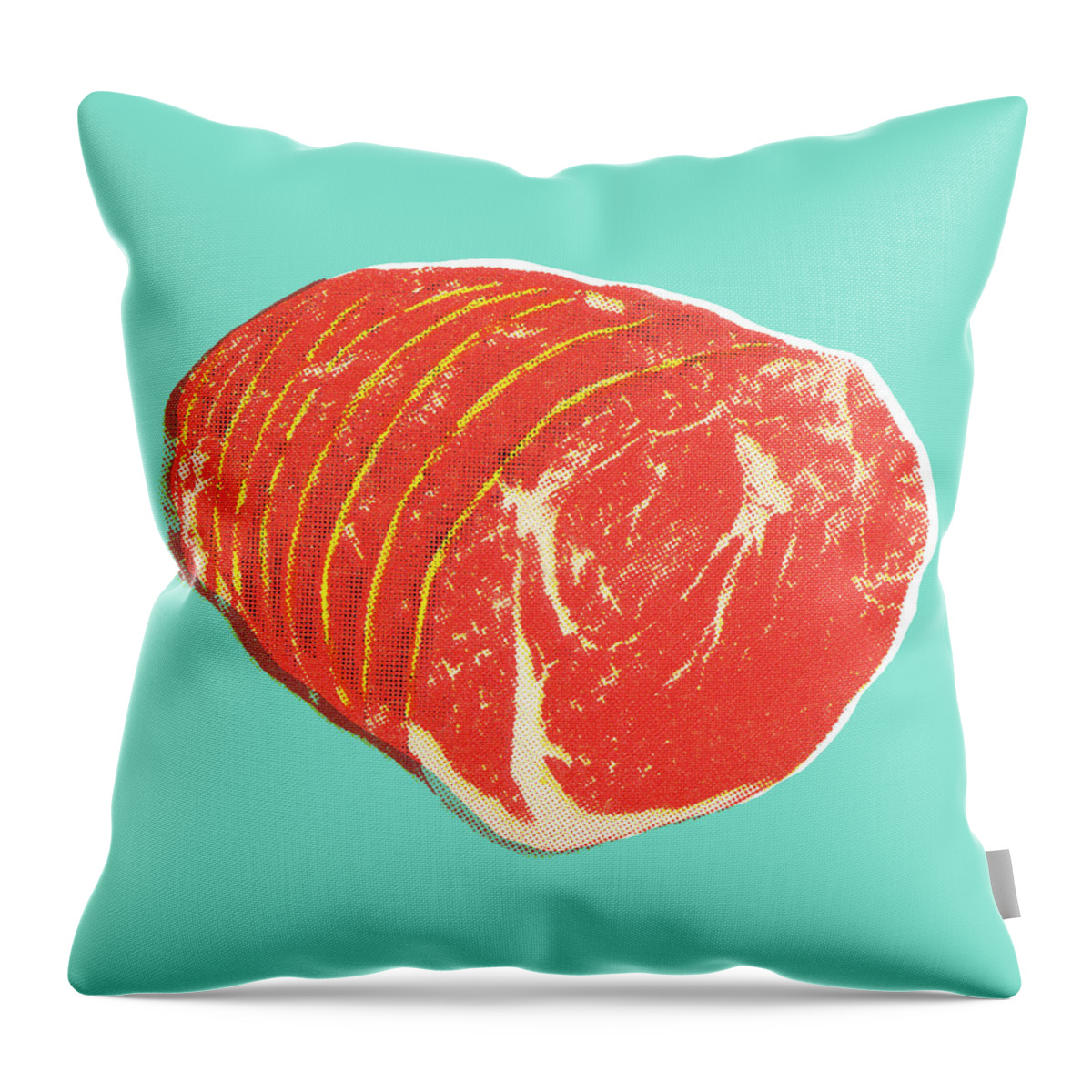 Barbecue Throw Pillow featuring the drawing Meat #6 by CSA Images