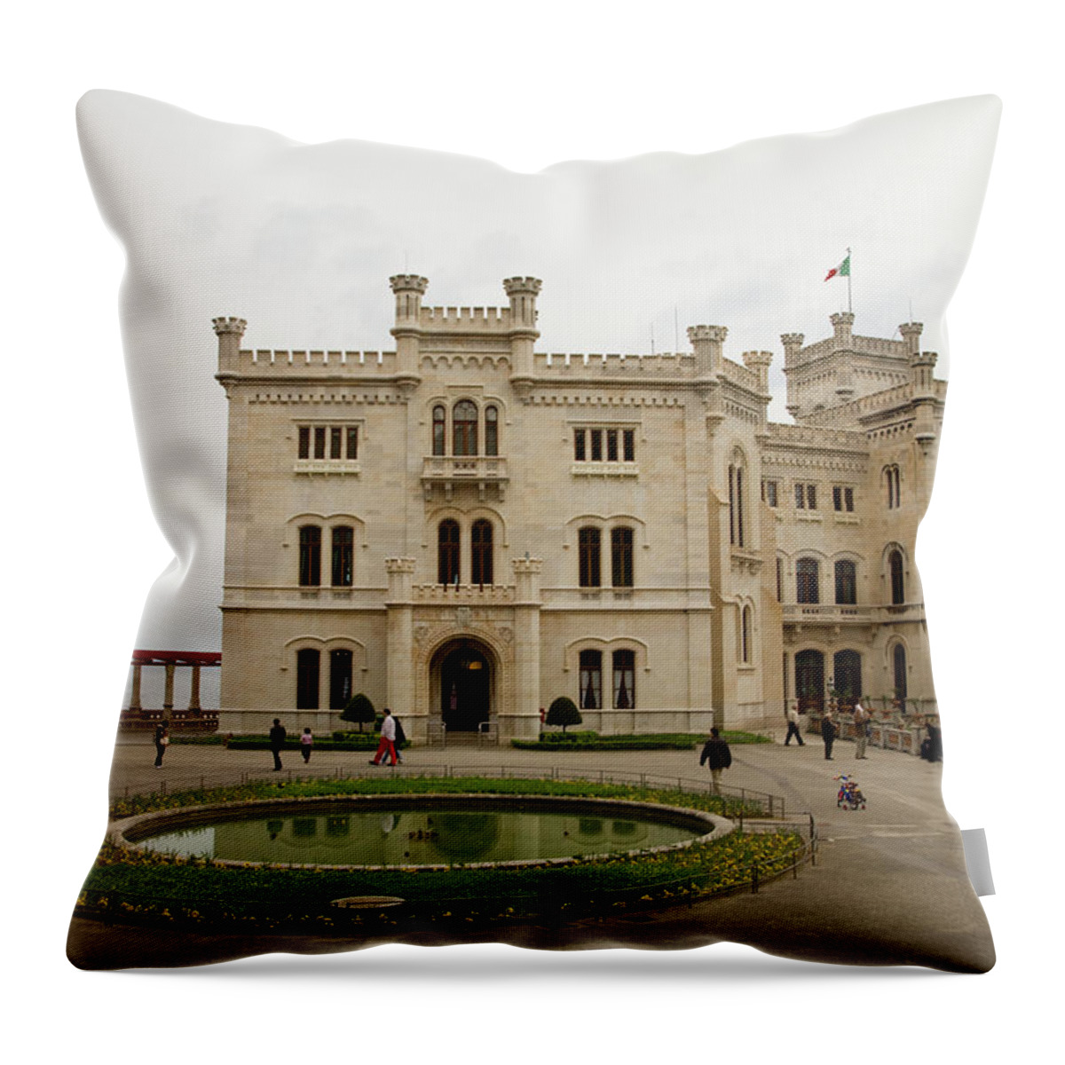 Miramare Throw Pillow featuring the photograph Miramare, Trieste, Italy #6 by Ian Middleton