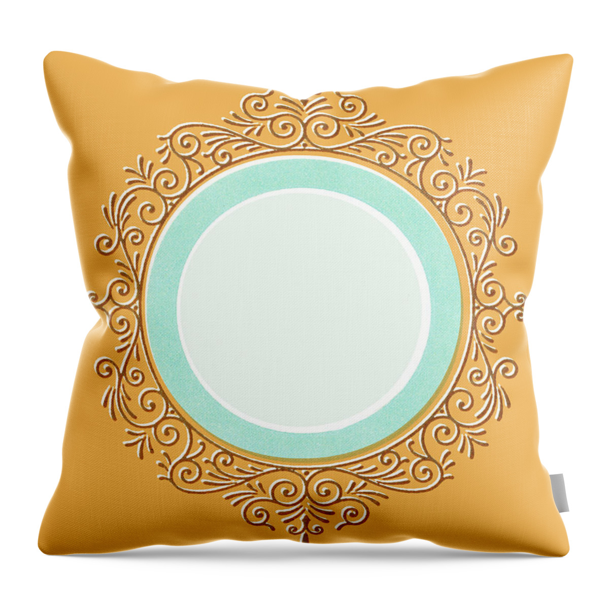 Border Throw Pillow featuring the drawing Mirror #6 by CSA Images