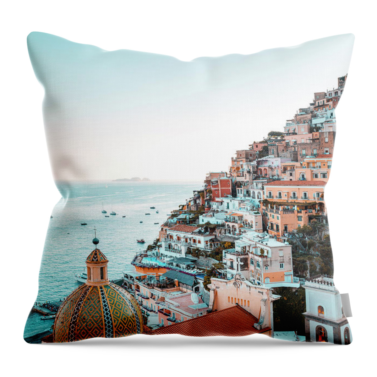 Blue Throw Pillow featuring the photograph Positano, Amalfi Coast, Italy #6 by Francesco Riccardo Iacomino