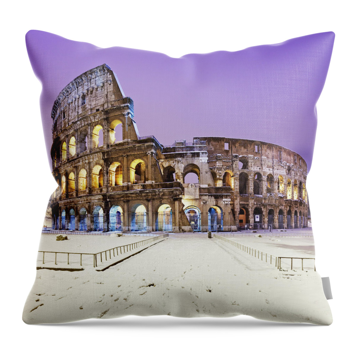 Estock Throw Pillow featuring the digital art Rome, Coliseum, Italy #6 by Luigi Vaccarella