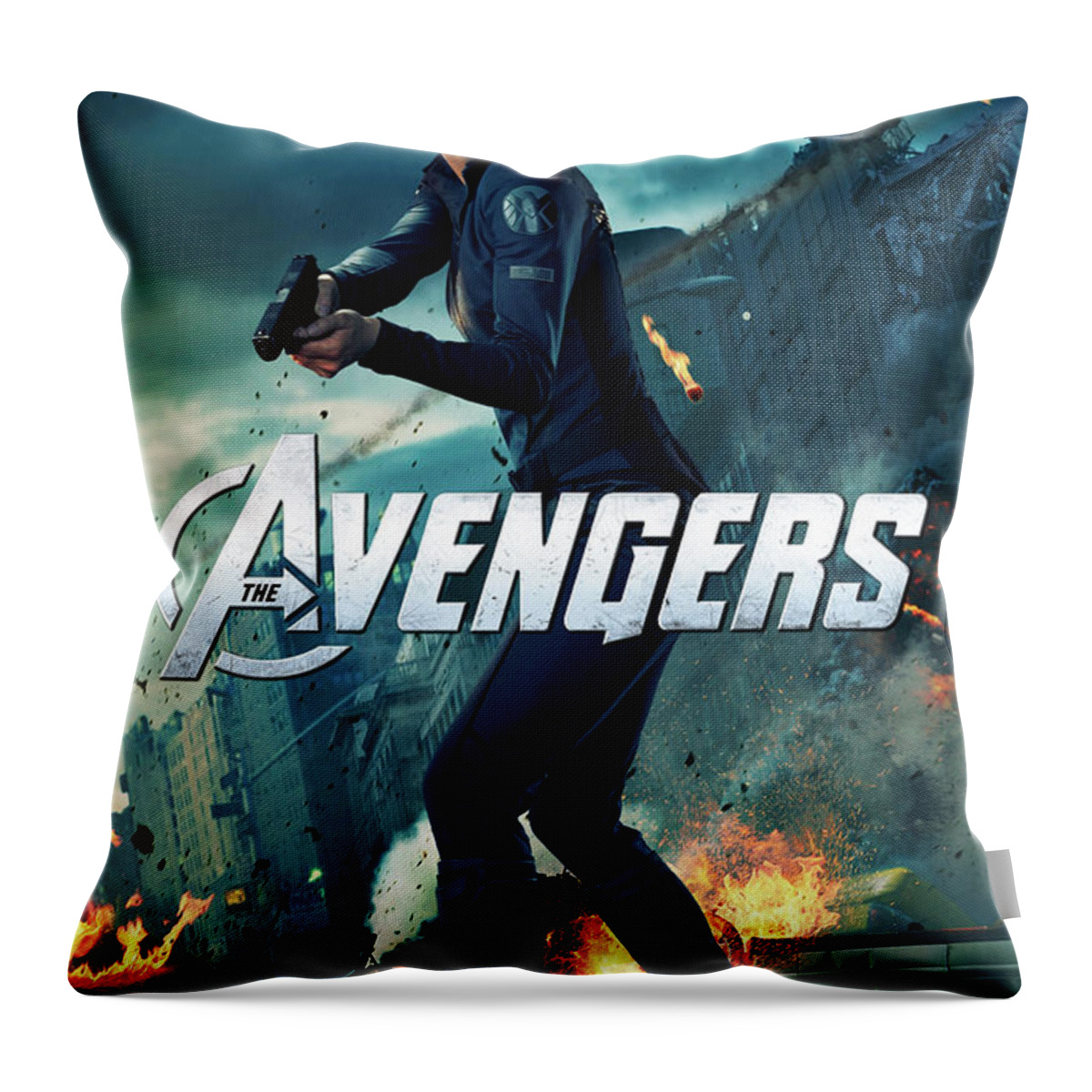 Marvel Throw Pillow featuring the digital art The Avengers #6 by Mikebimages