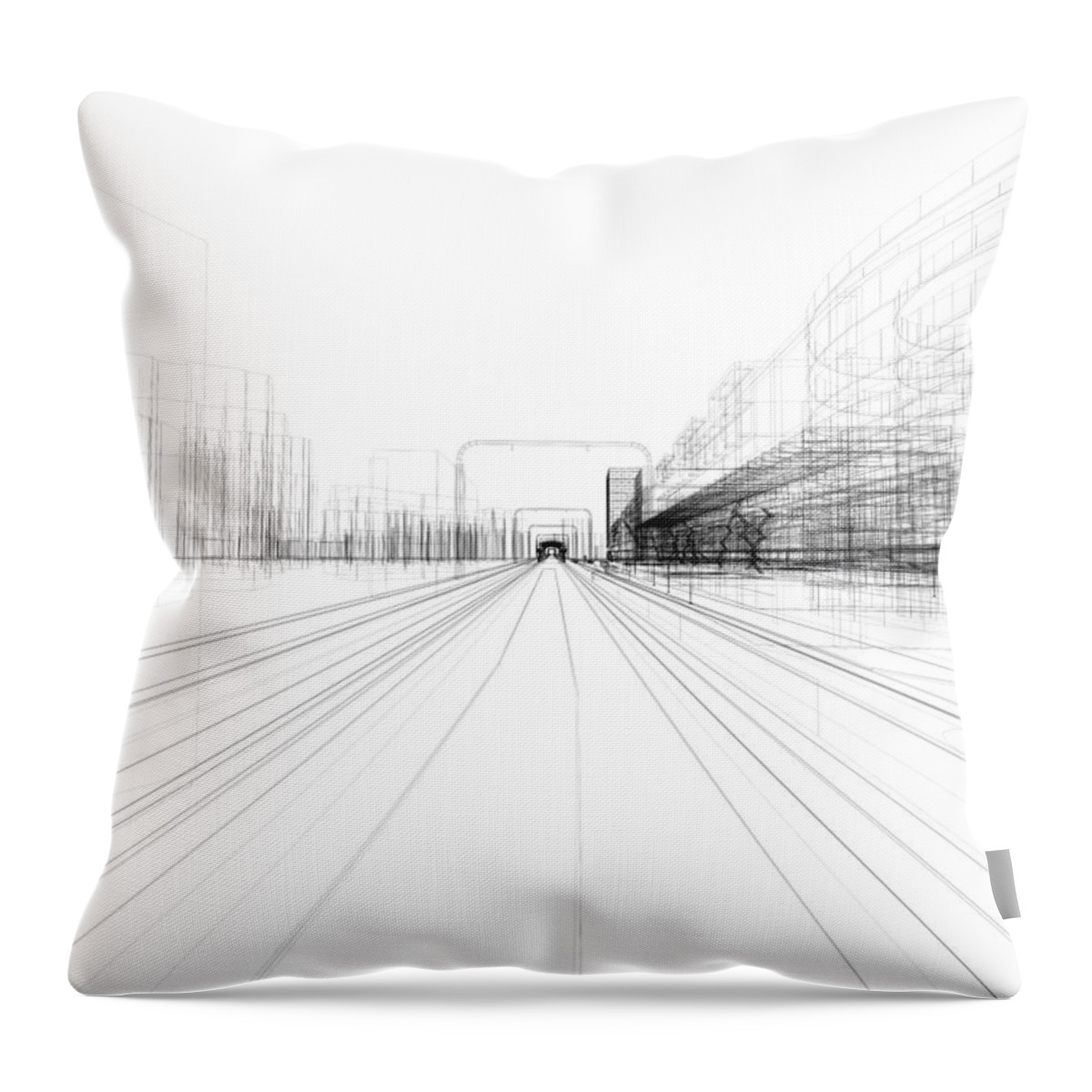 Plan Throw Pillow featuring the photograph 3d Architecture Abstract #7 by Nadla