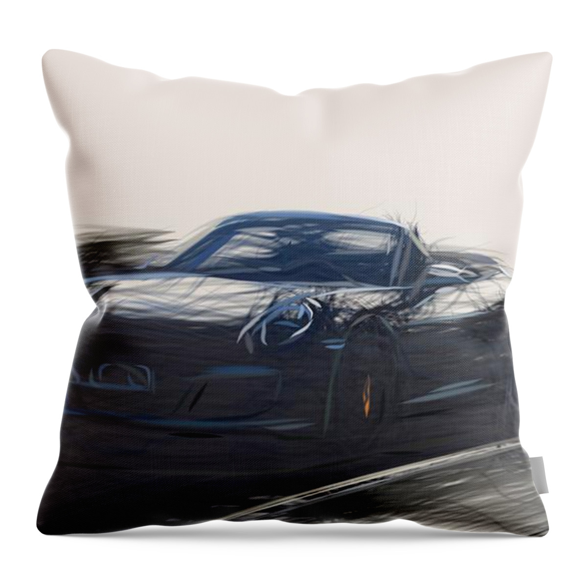 Porsche Throw Pillow featuring the digital art Porsche 911 GTS Drawing #8 by CarsToon Concept