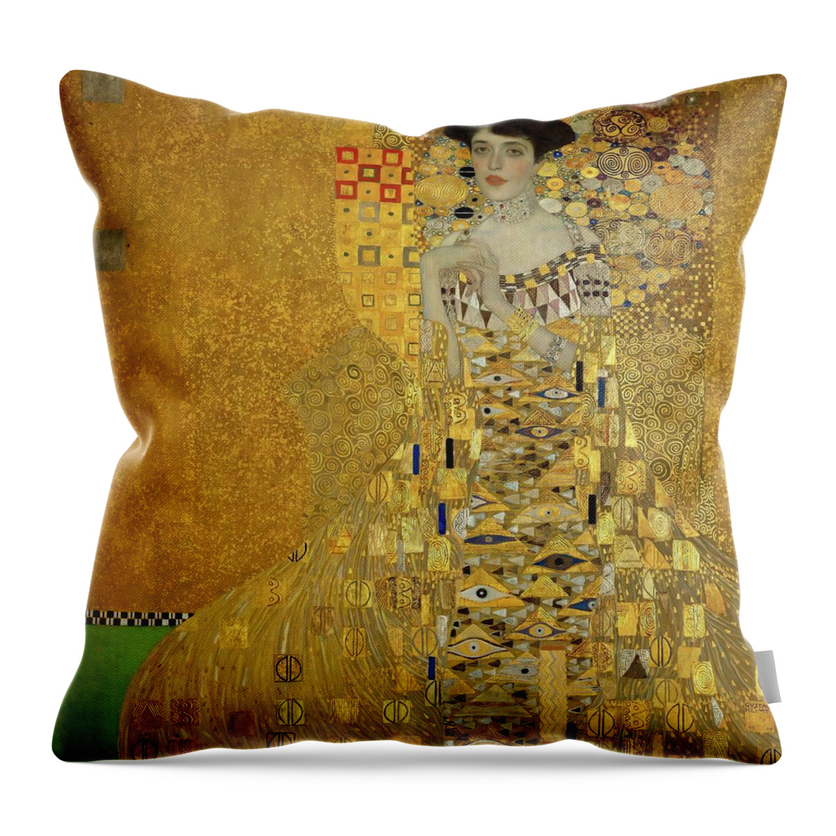 Klimt Throw Pillow featuring the painting Portrait Of Adele Bloch-bauer by Gustav Klimt