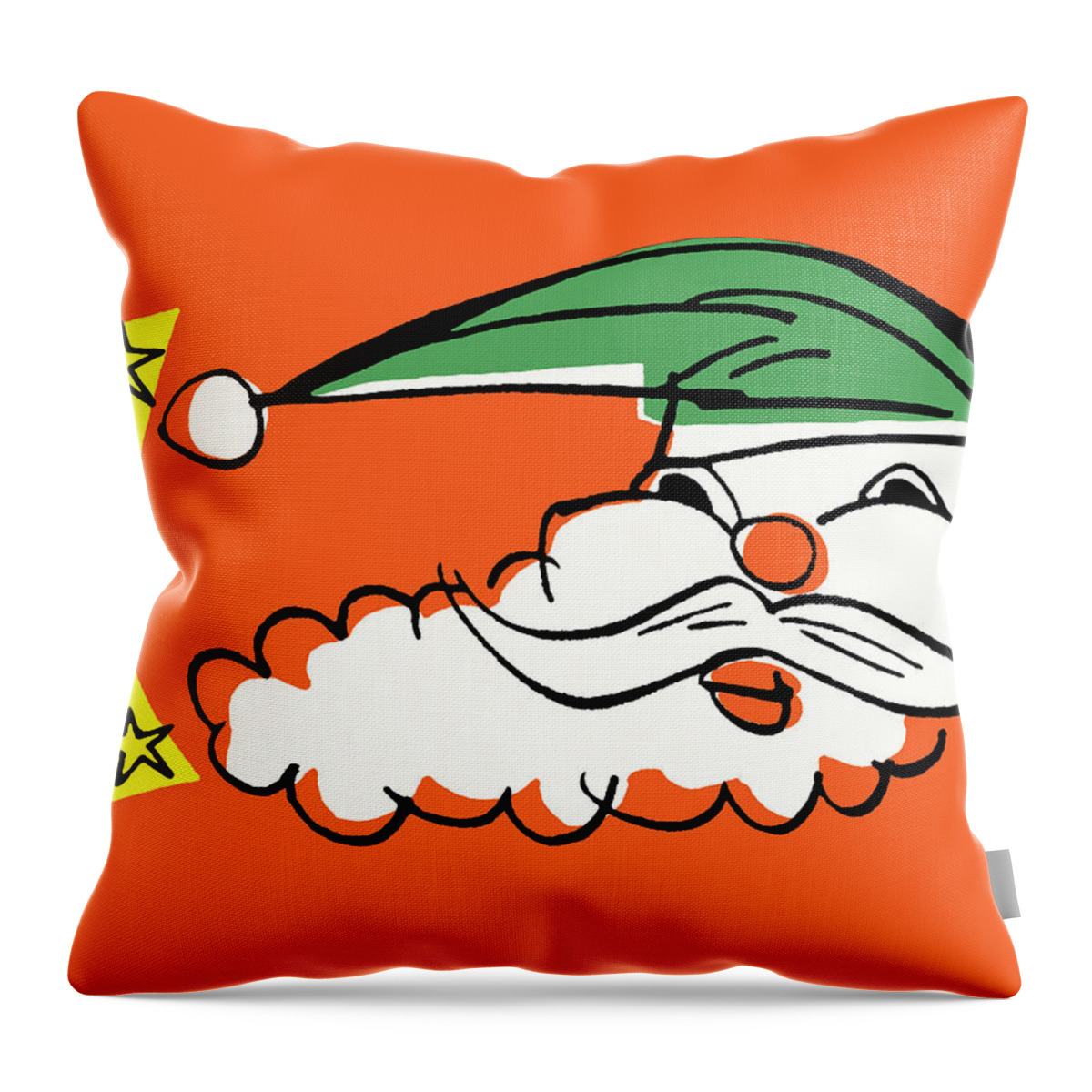Accessories Throw Pillow featuring the drawing Santa Claus #7 by CSA Images