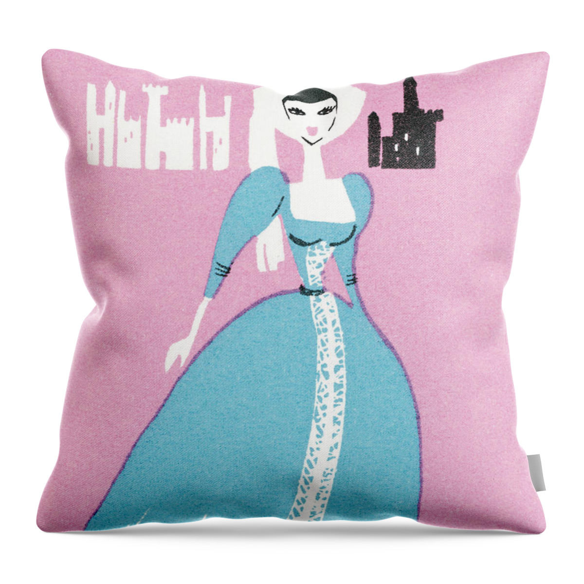 Apparel Throw Pillow featuring the drawing Princess #8 by CSA Images