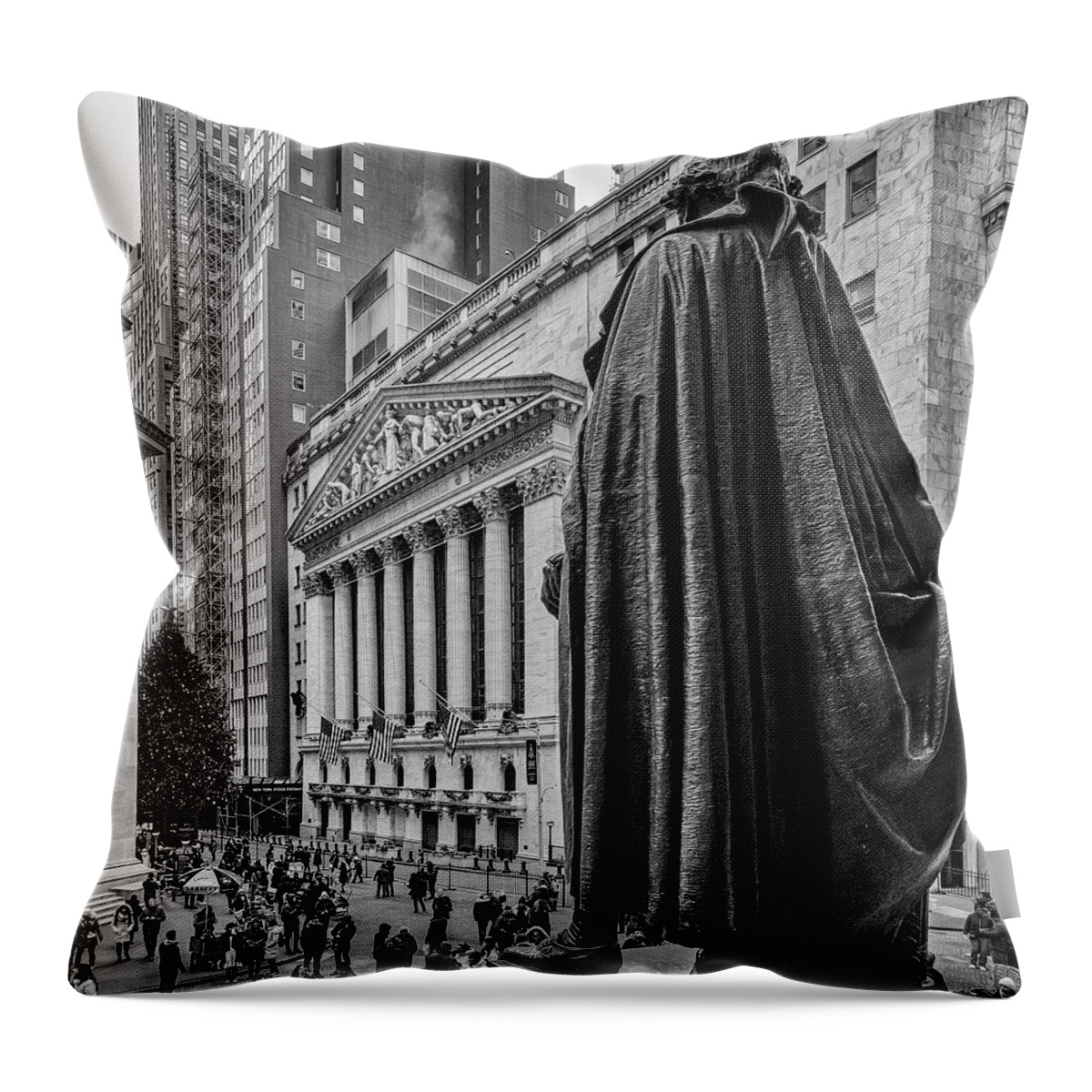 Estock Throw Pillow featuring the digital art Stock Exchange, Wall Street Nyc #8 by Lumiere