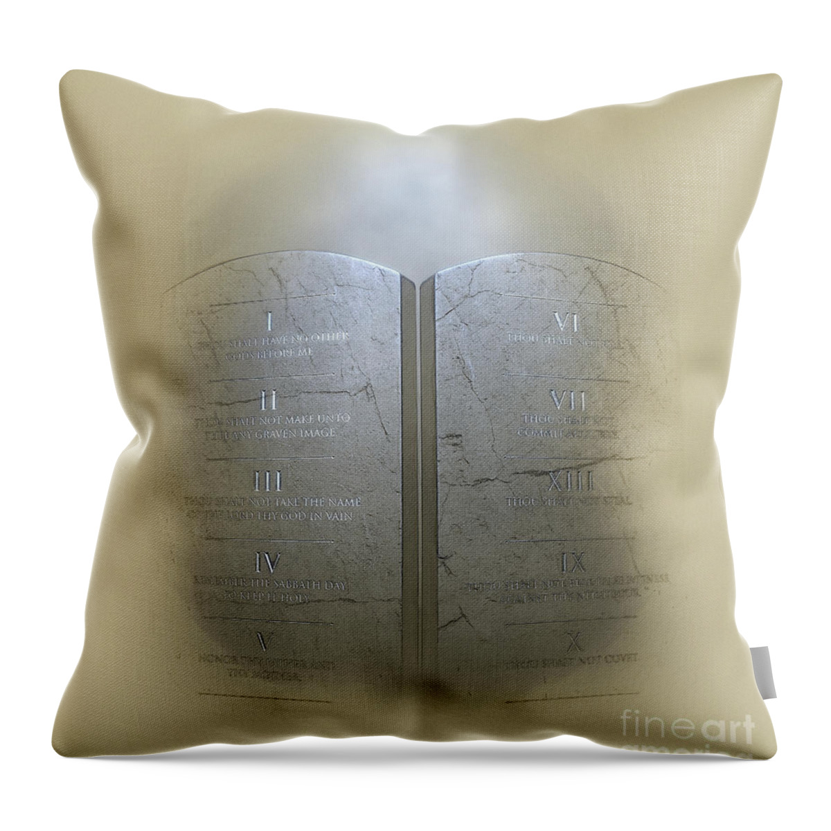 Stone Throw Pillow featuring the digital art Ten Commandments #8 by Allan Swart