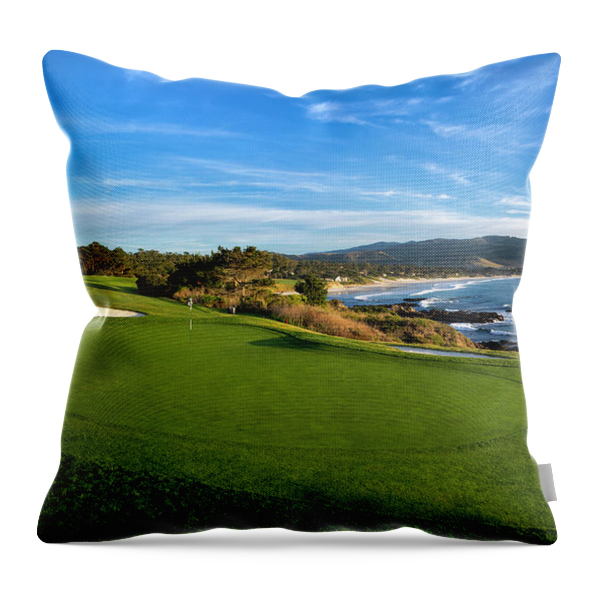 Photography Throw Pillow featuring the photograph 8th Hole At Pebble Beach Golf Links by Panoramic Images