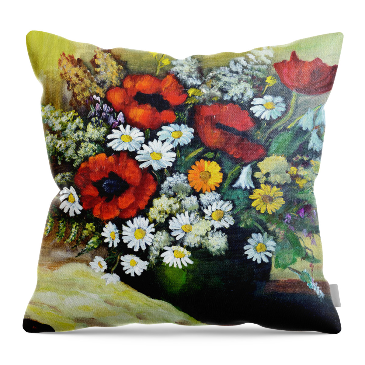 Art Throw Pillow featuring the digital art Composition Of Flowers #9 by Balticboy
