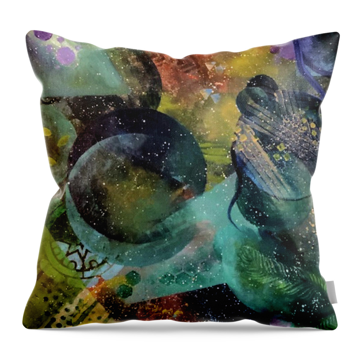 Abstract Throw Pillow featuring the painting A-808 by Art by Gabriele