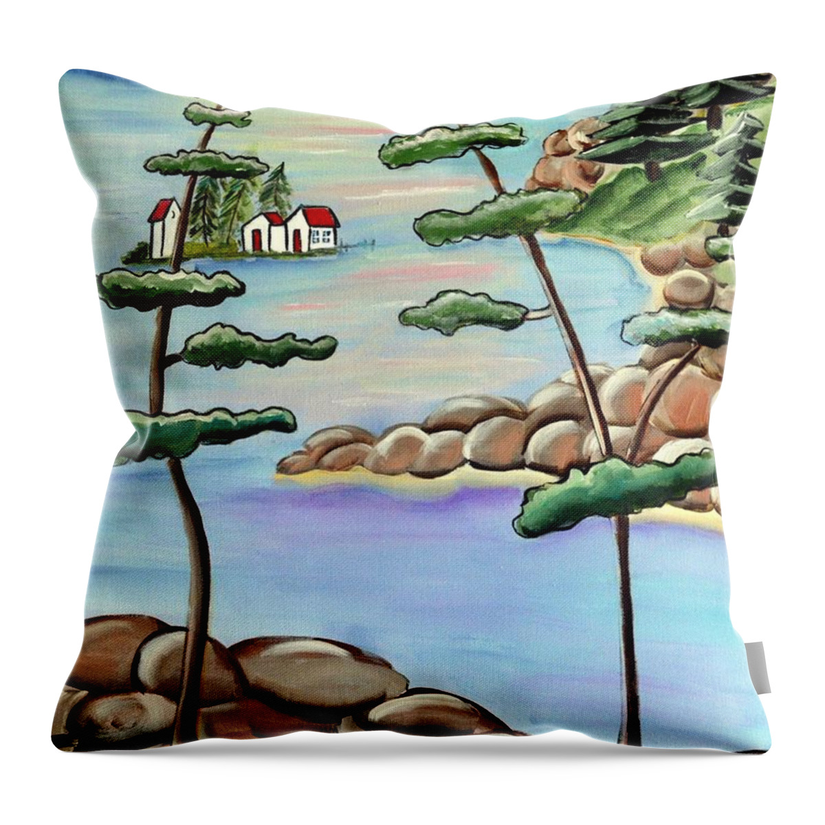Abstracted Throw Pillow featuring the painting A Canadian Sunrise by Heather Lovat-Fraser