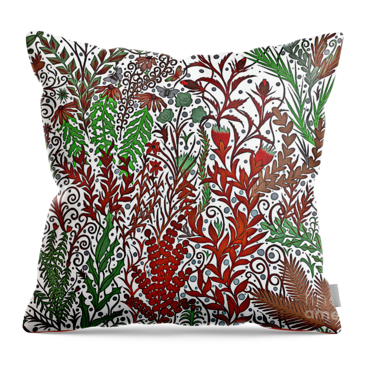 Lise Winne Throw Pillow featuring the tapestry - textile A Garden in the Midst of a Changing Season by Lise Winne