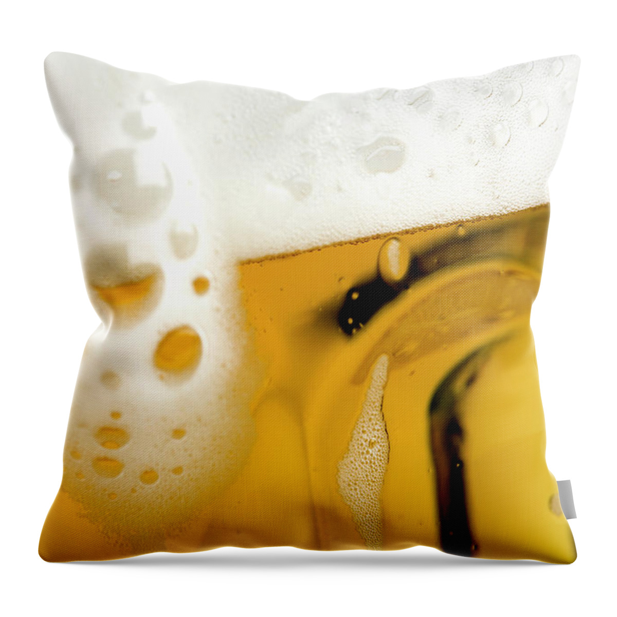 Alcohol Throw Pillow featuring the photograph A Glass Of Beer by Caspar Benson