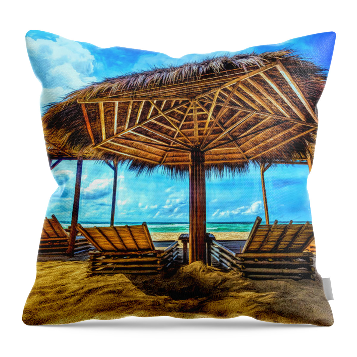 African Throw Pillow featuring the photograph A Little Beach Time by Debra and Dave Vanderlaan